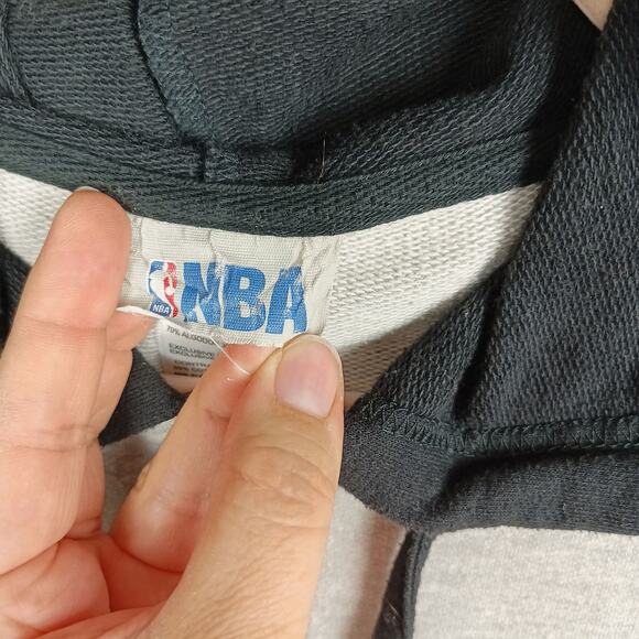 NBA Womens M Gray Black Hoodie San Antonio "Spurs Loud & Proud" Full Zip Pockets - Picture 7 of 8